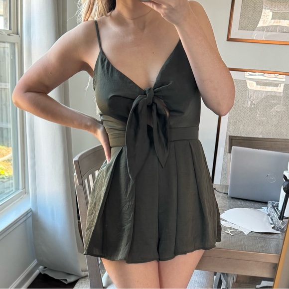 Gianni Bini Pants - Olive Army Green Sleeveless Romper